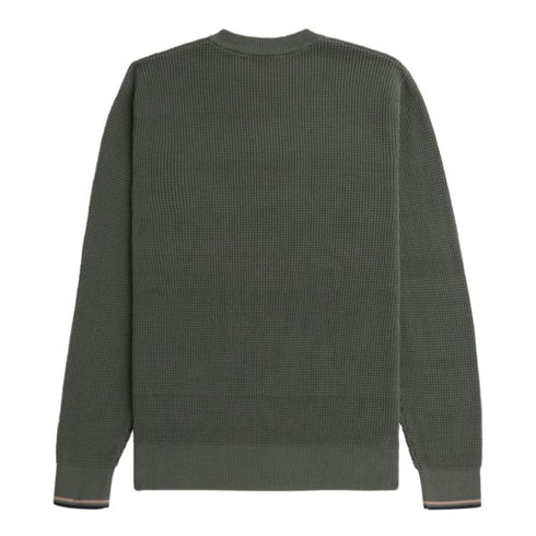 Fred Perry Maglia Maglia Uomo Waffle a girocollo Grigio - Francavilla Moda